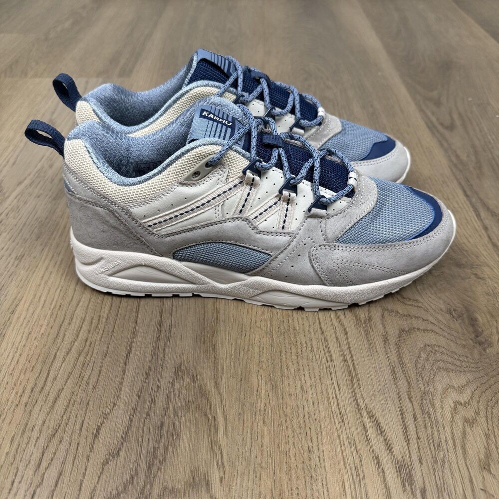 Karhu Fusion 2.0 Shoes Mens Size 8.5 Gray Blue Suede Athletic Casual Sneakers